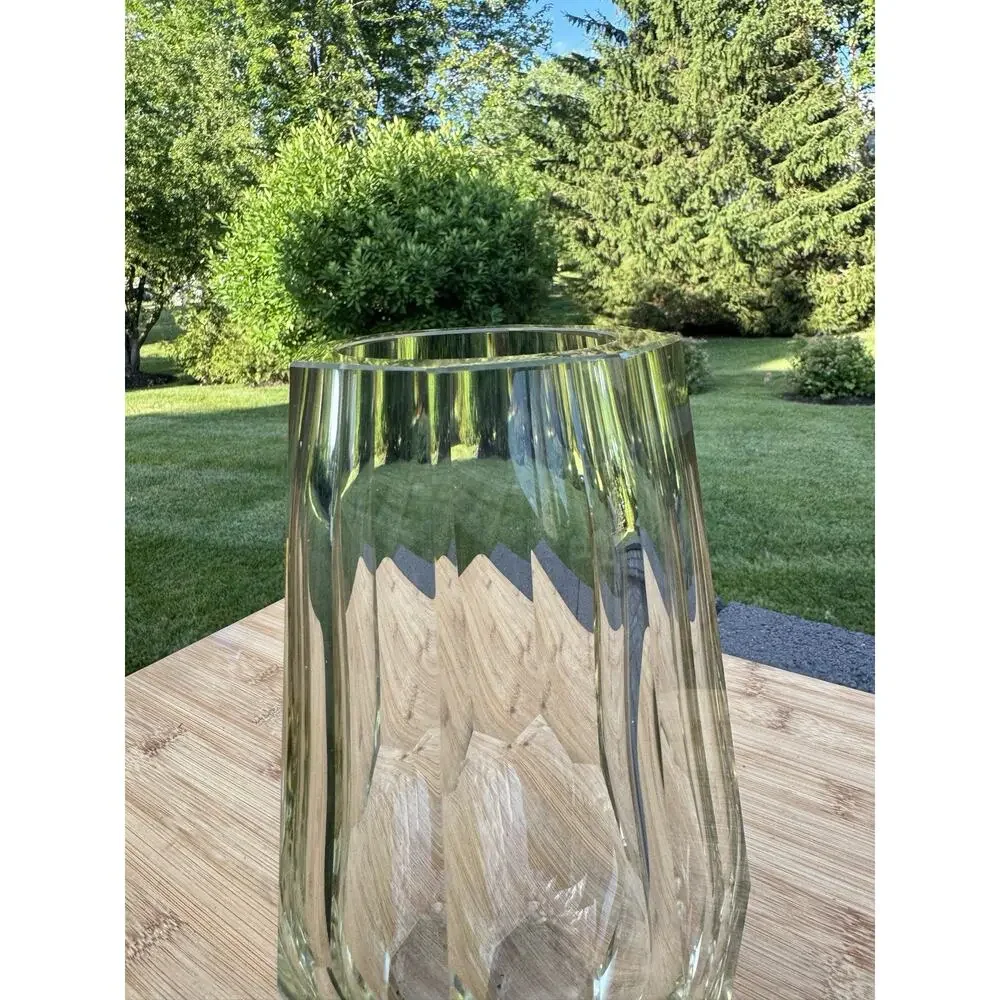 Josef Hoffmann Moser Art Deco Octagonal Faceted Glass Vase 8